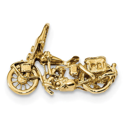 14 Karat Gelbgold Poliert Motorrad-Anhänger