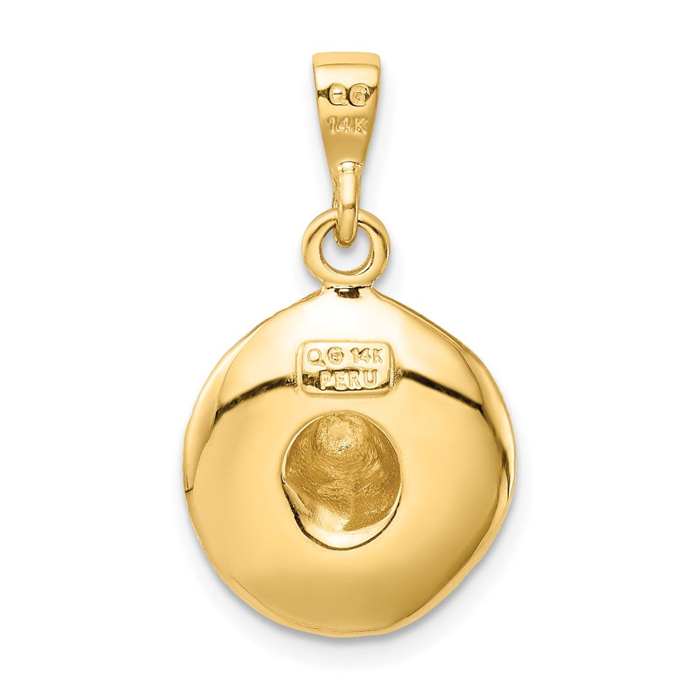 14K Gelbgold 3D-Sombrero-Anhänger