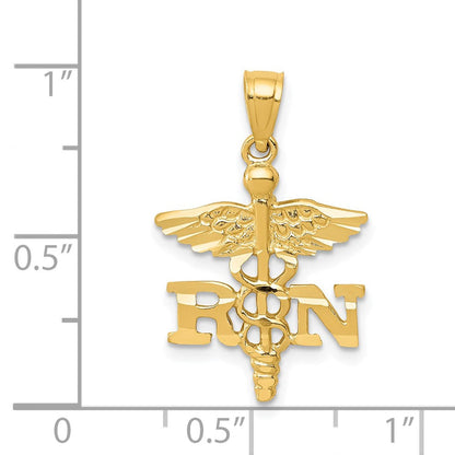 14K Gelbgold Diamantiert Rn Anhänger