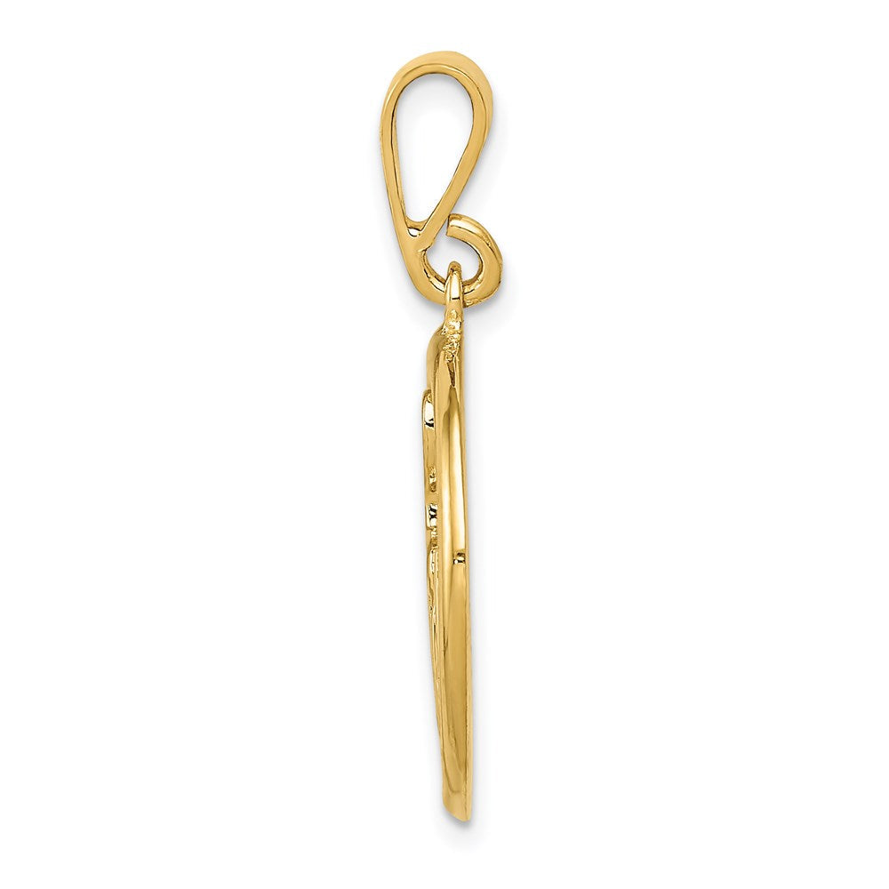 14K Gelbgold Gold Polierter Musiknoten-Anhänger