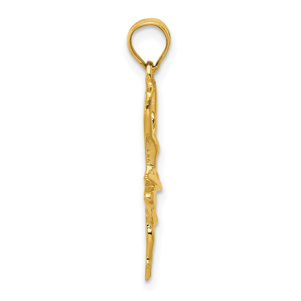 14K Gelbgold Poliert Klein Ballerina Anhänger