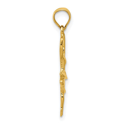 14K Gelbgold Poliert Klein Ballerina Anhänger