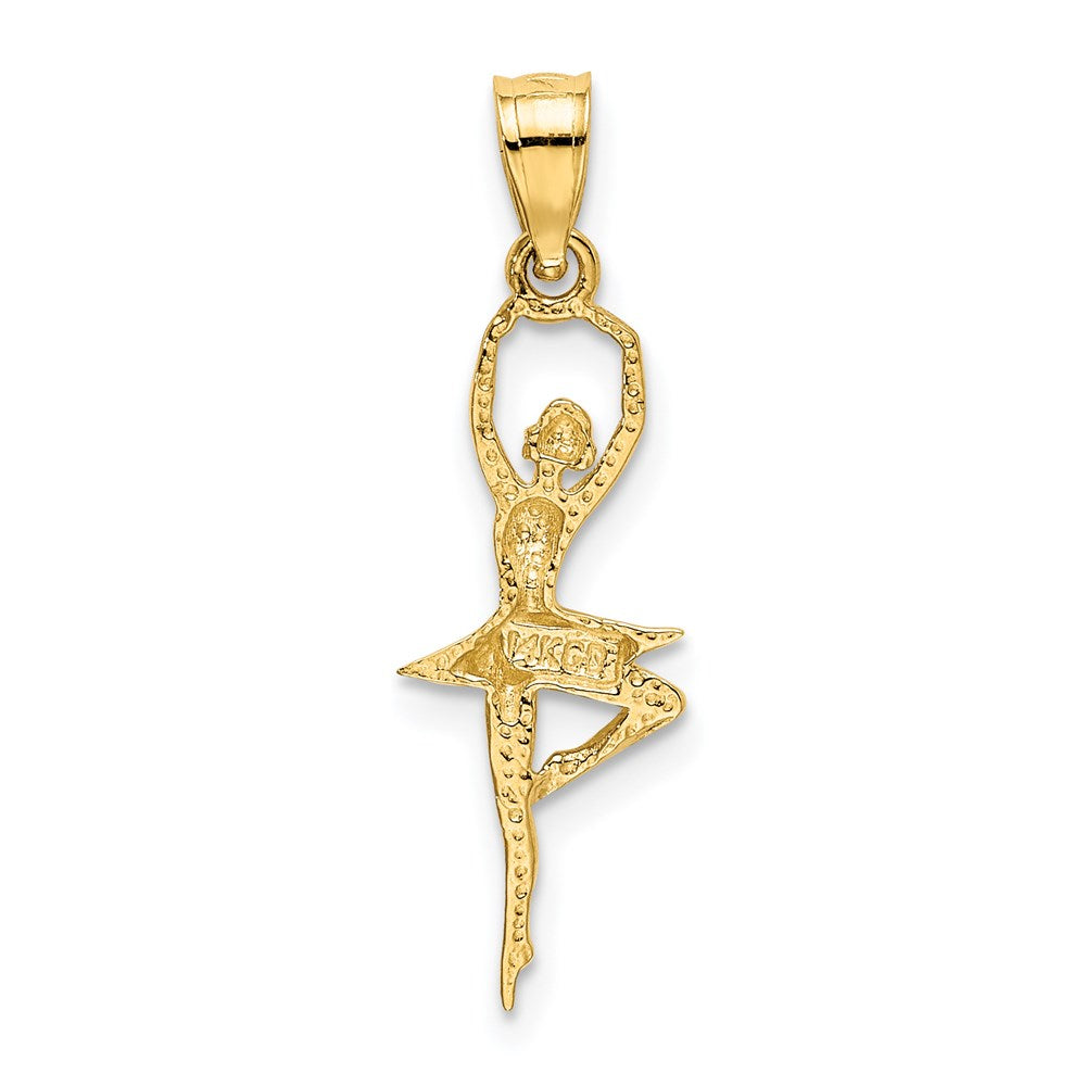 14K Gelbgold Poliert Klein Ballerina Anhänger