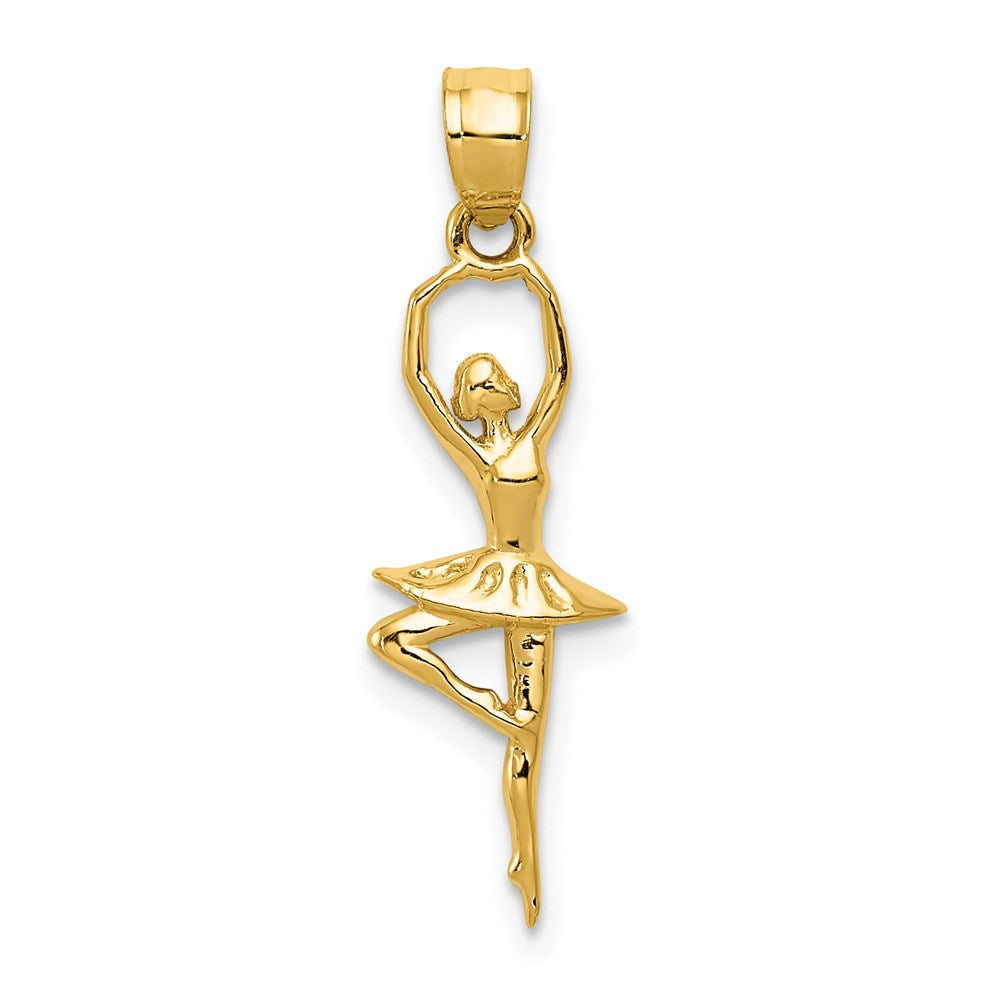 14K Gelbgold Poliert Klein Ballerina Anhänger