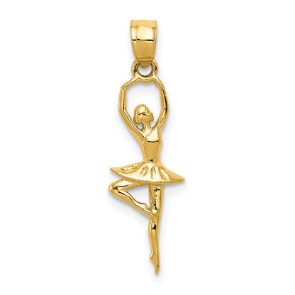14K Gelbgold Poliert Klein Ballerina Anhänger