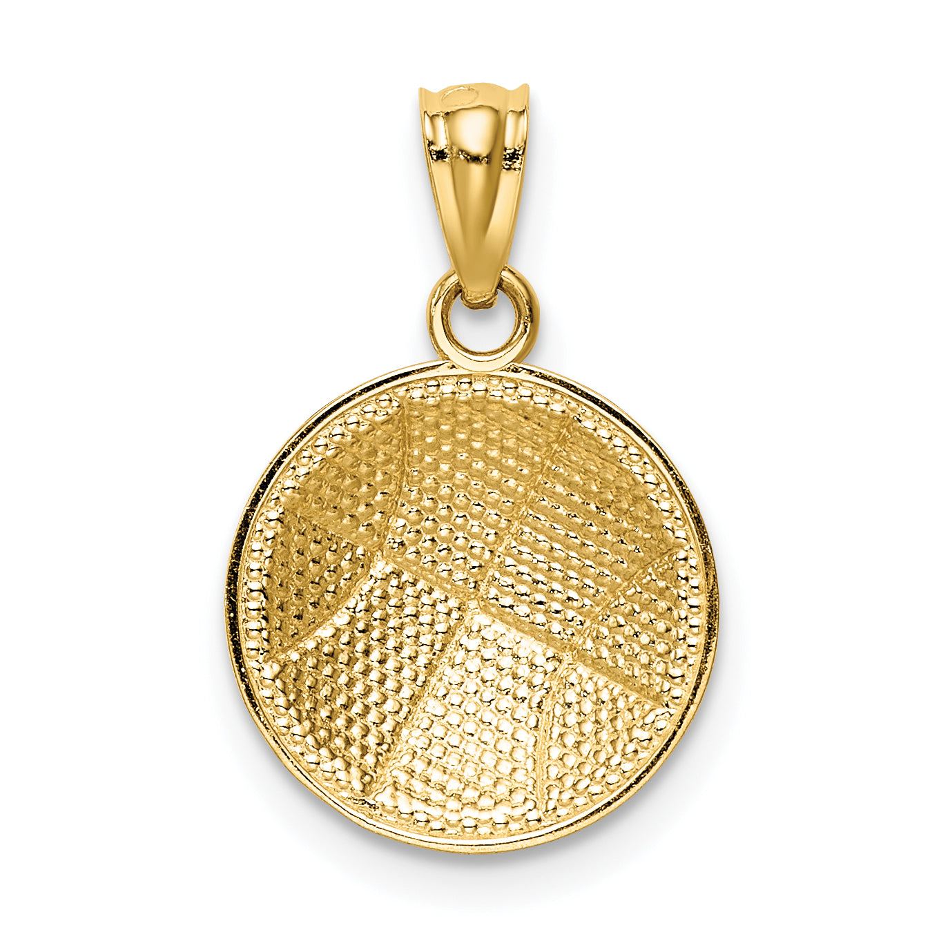 14K Gelbgold Satiniert und Poliert Basketball Anhänger