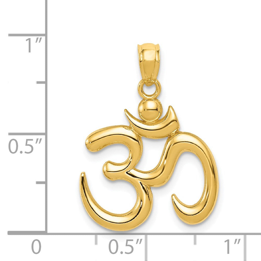 14K Gelbgold Poliert Om Symbol Anhänger