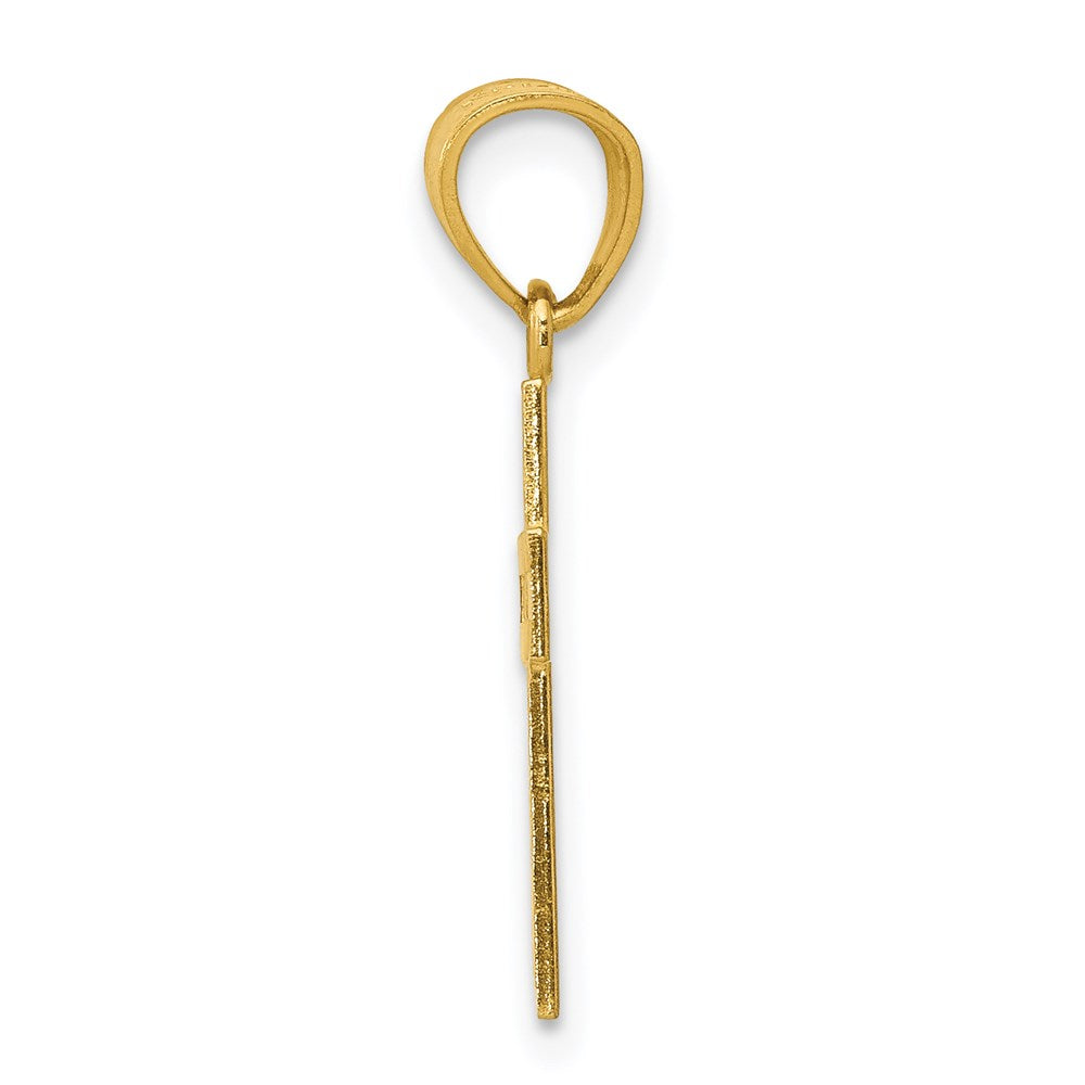 14K Gelbgold Diamantiert Kreuz mit X Mittig Anhänger