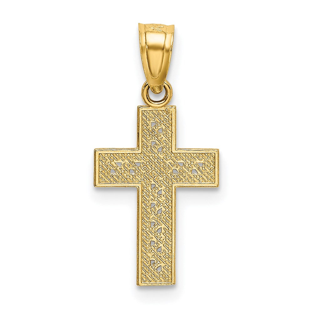 14K Gelbgold Diamantiert Kreuz mit X Mittig Anhänger