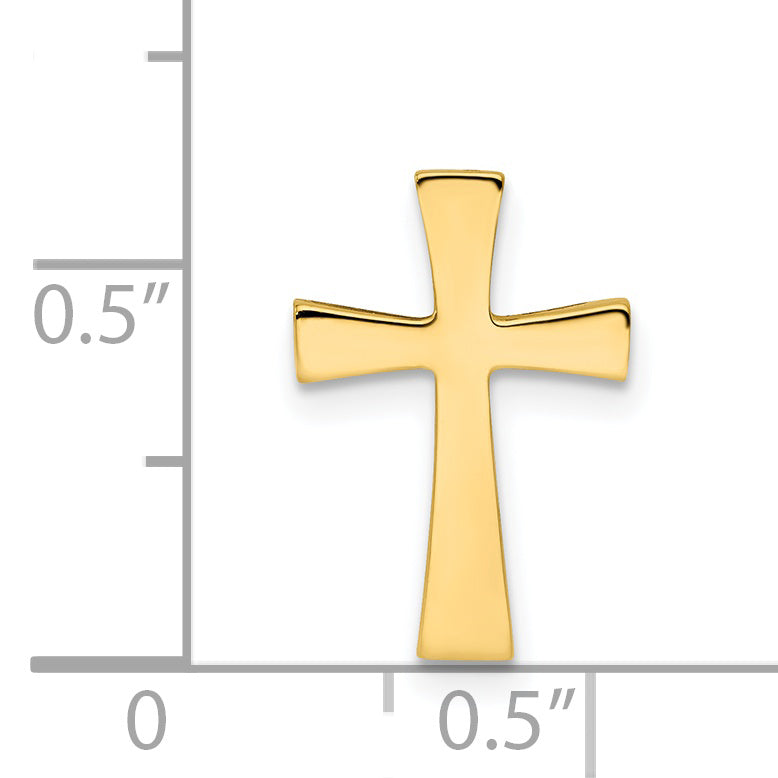14K Gelbgold Poliert Kreuz Kette Anhänger