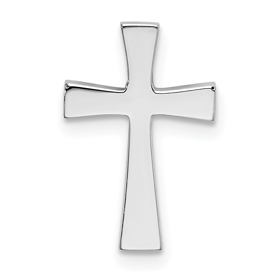 14K Weißgold Poliert Kreuz Kette Anhänger