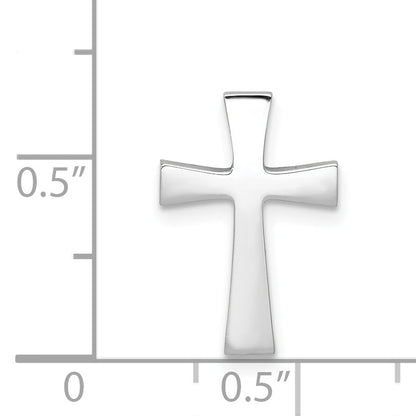 14K Weißgold Poliert Kreuz Kette Anhänger