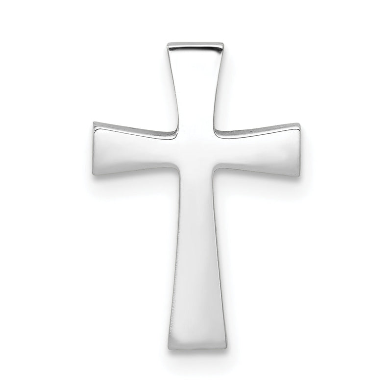 14K Weißgold Poliert Kreuz Kette Anhänger