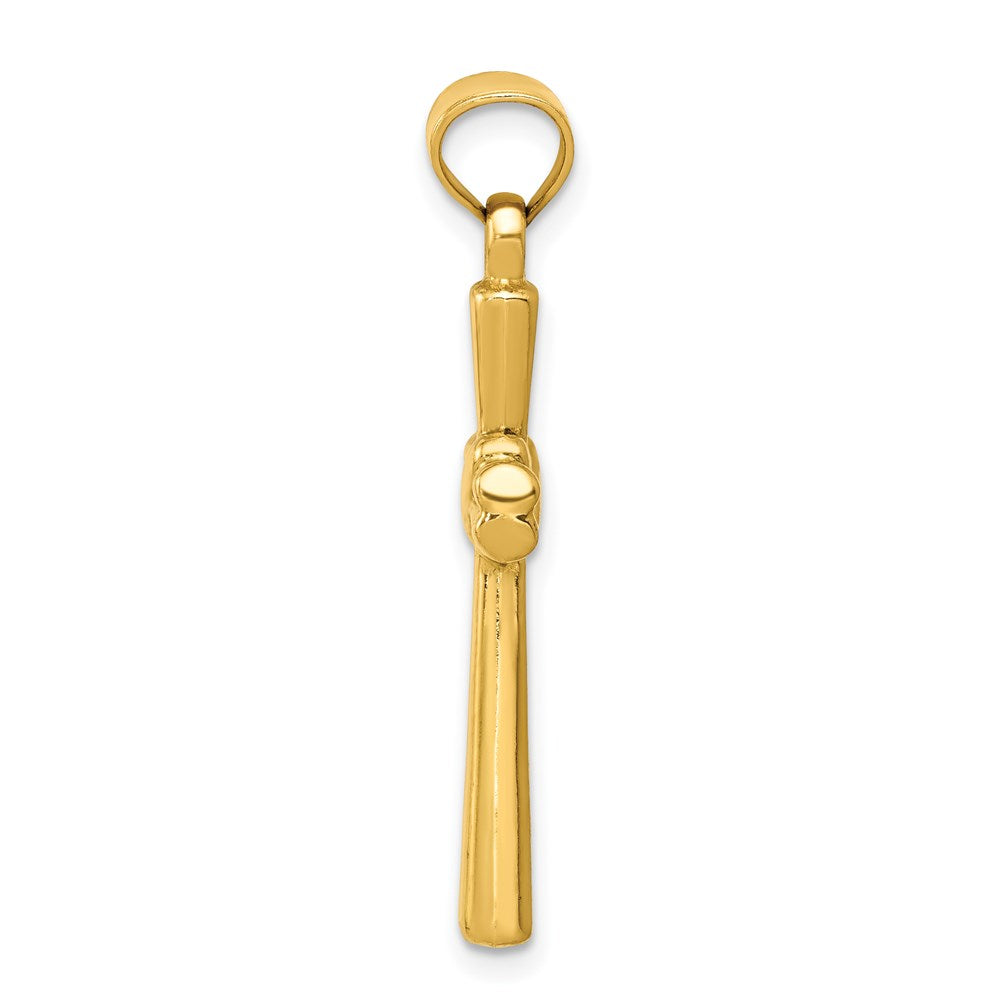 14K Gelbgold Hohl Kreuz Anhänger