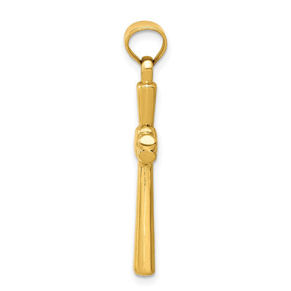 14K Gelbgold Hohl Kreuz Anhänger
