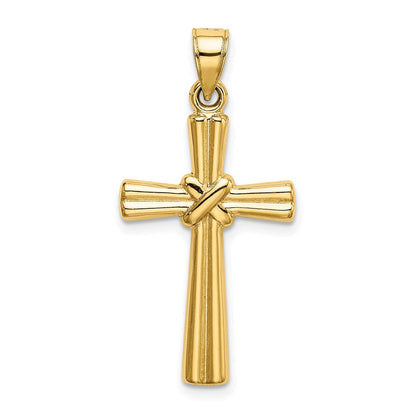 14K Gelbgold Hohl Kreuz Anhänger