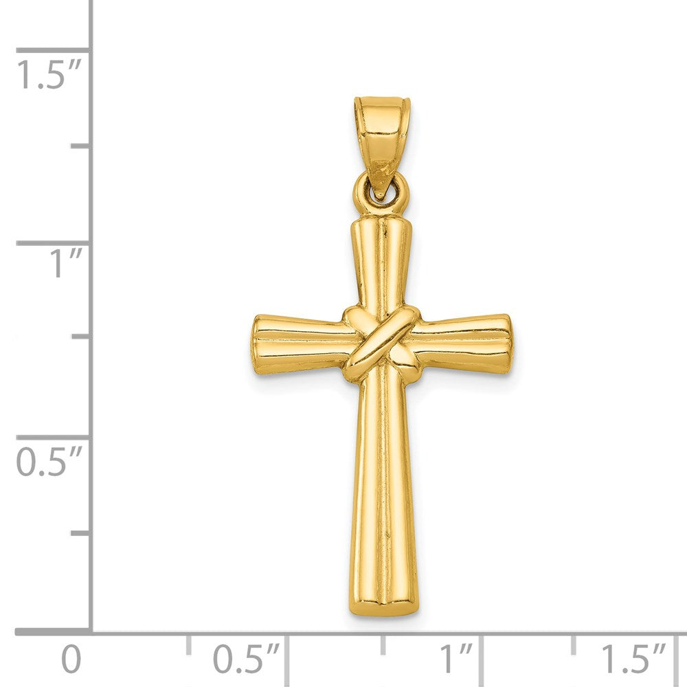 14K Gelbgold Hohl Kreuz Anhänger