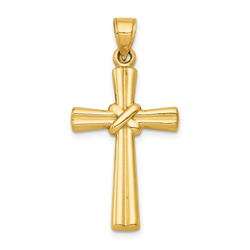 14K Gelbgold Hohl Kreuz Anhänger