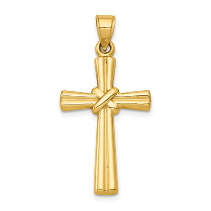 14K Gelbgold Hohl Kreuz Anhänger