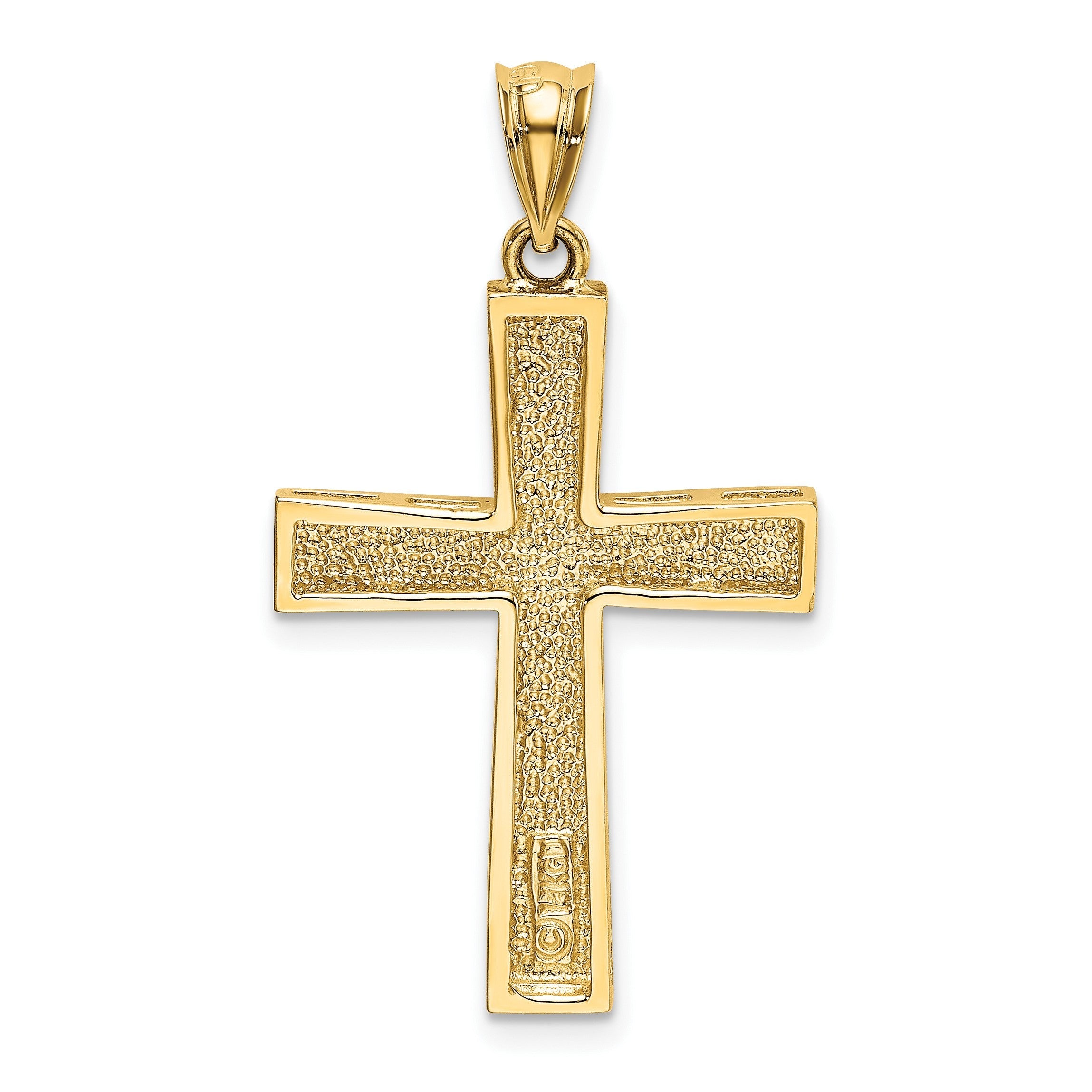 Kreuzanhänger mit Mäandermuster aus 14K Gelbgold