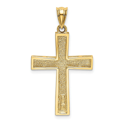 Kreuzanhänger mit Mäandermuster aus 14K Gelbgold
