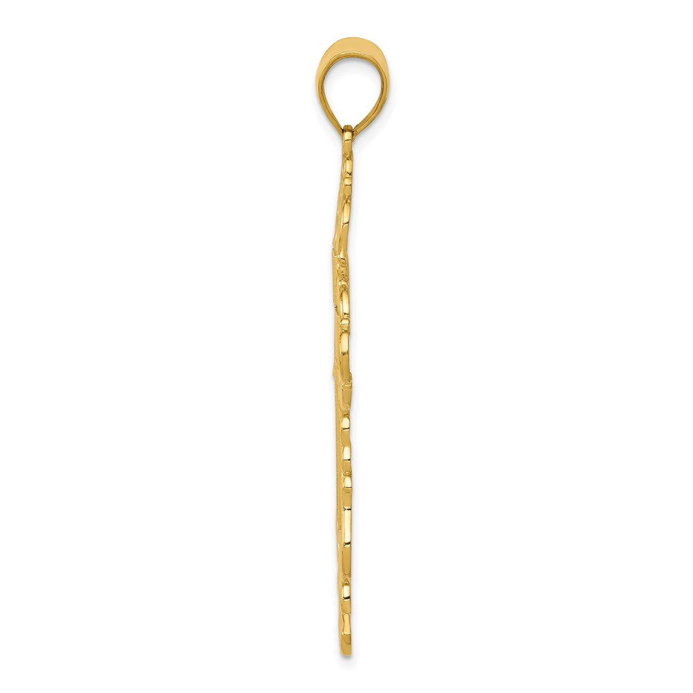 14K Gelbgold Polierter Fantasie-Kreuzanhänger