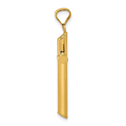14K Gelbgold Poliert Röhre Kreuz Anhänger