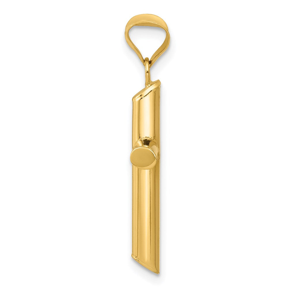 14K Gelbgold Poliert Röhre Kreuz Anhänger