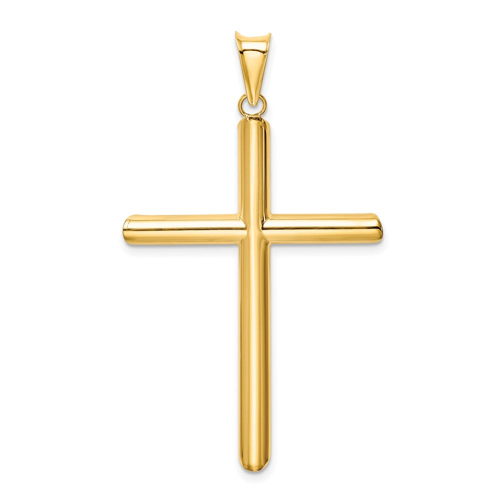 14K Gelbgold Poliert Rohr-Kreuz-Anhänger