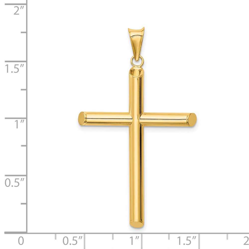 14K Gelbgold Poliert Rohr-Kreuz-Anhänger