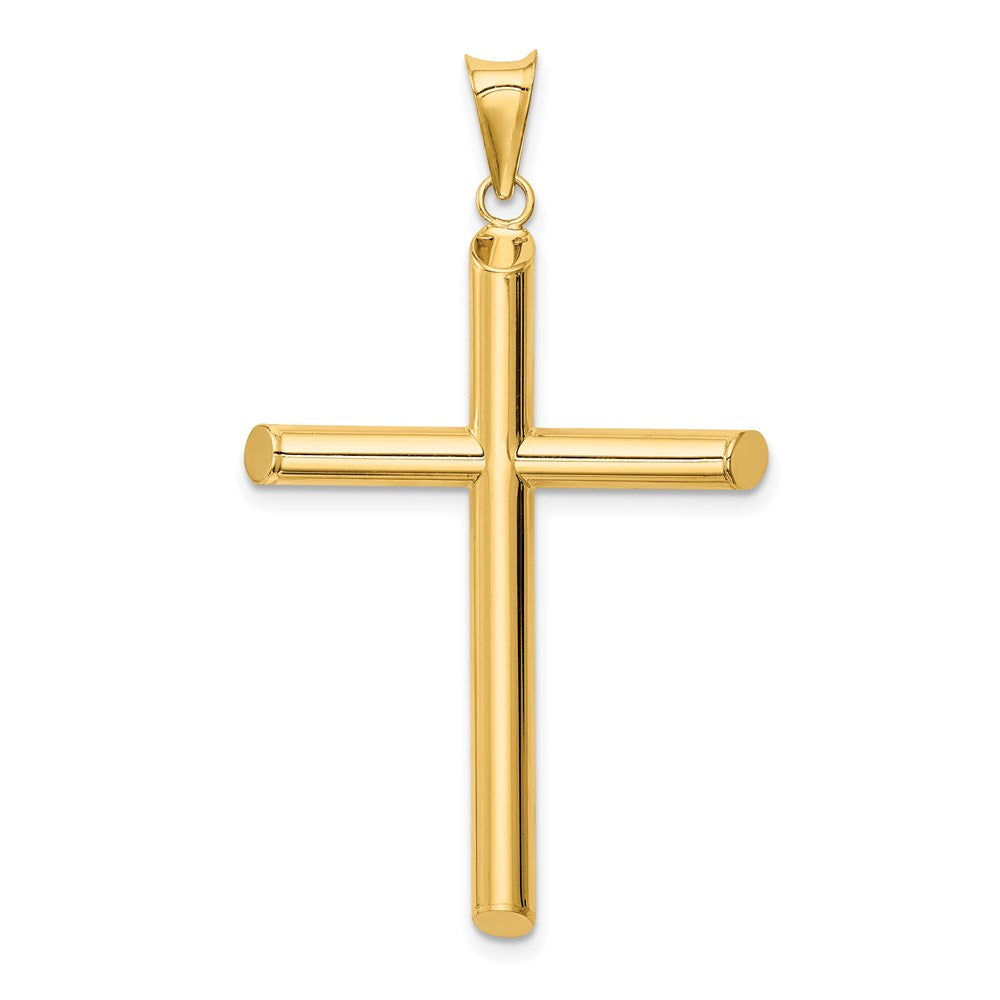 14K Gelbgold Poliert Rohr-Kreuz-Anhänger