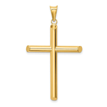 14K Gelbgold Poliert Rohr-Kreuz-Anhänger