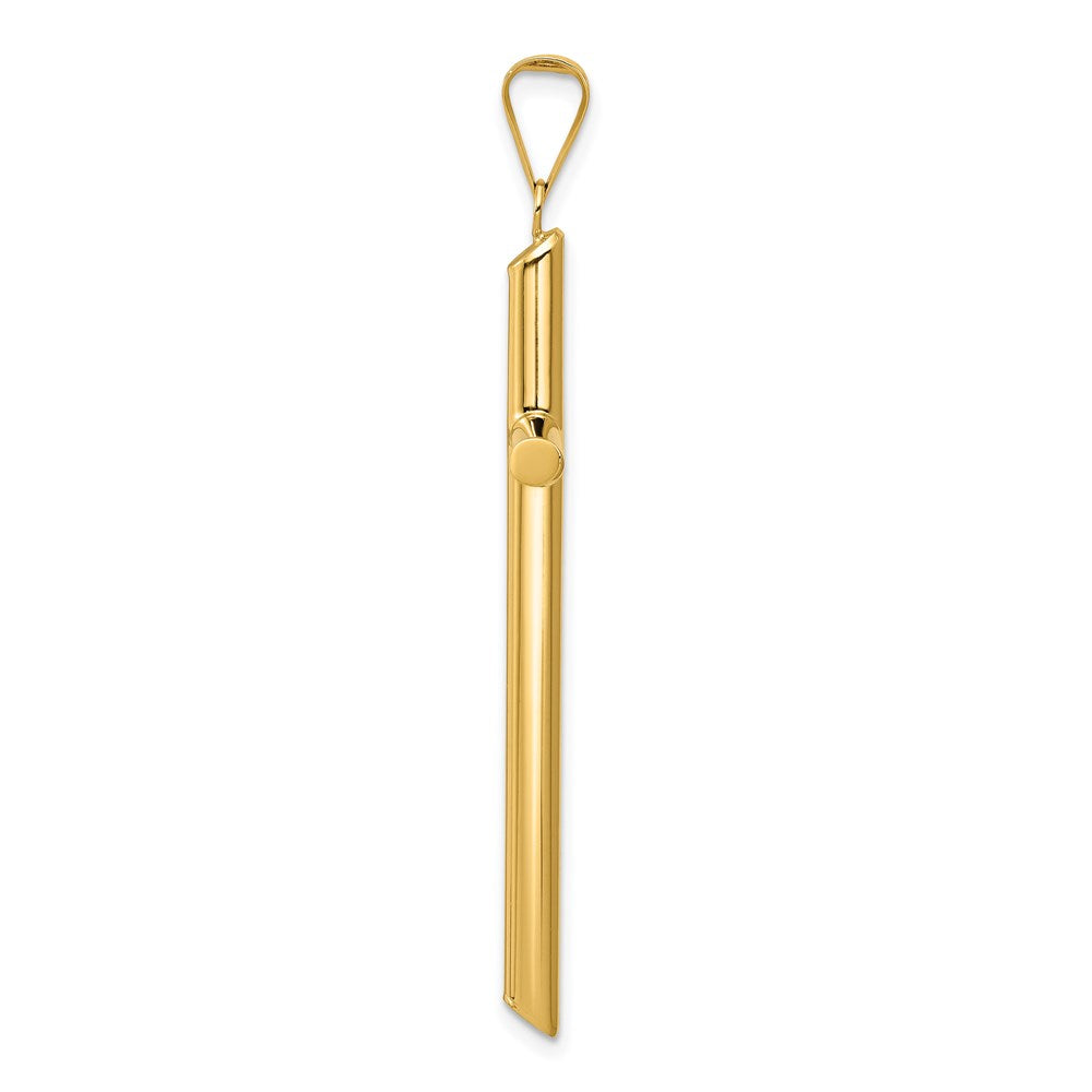 14K Gelbgold polierter Röhren-Kreuzanhänger