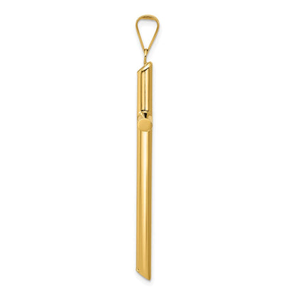 14K Gelbgold polierter Röhren-Kreuzanhänger