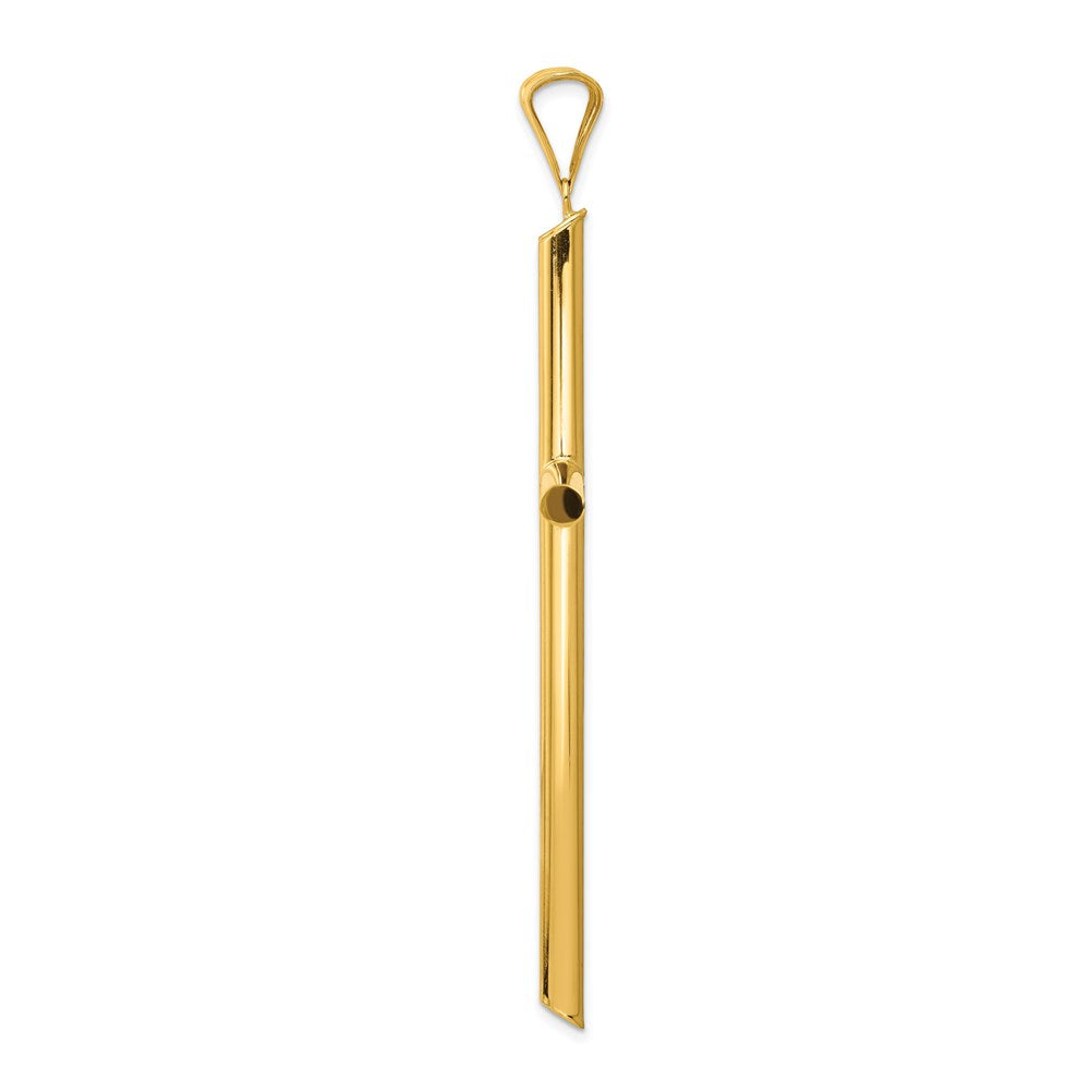 14K Gelbgold Polierter Röhrenkreuz-Anhänger