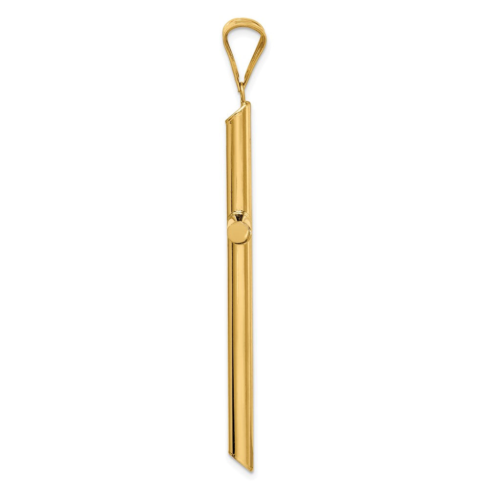 14K Gelbgold Polierter Röhren-Kreuz-Anhänger