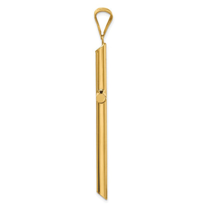 14K Gelbgold Polierter Röhren-Kreuz-Anhänger