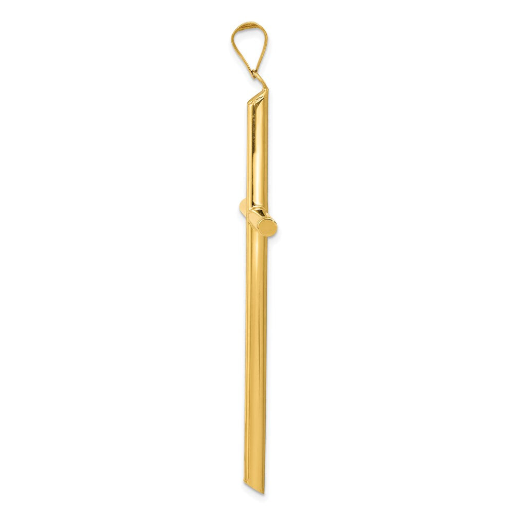 14K Gelbgold Polierter Röhren-Kreuz-Anhänger