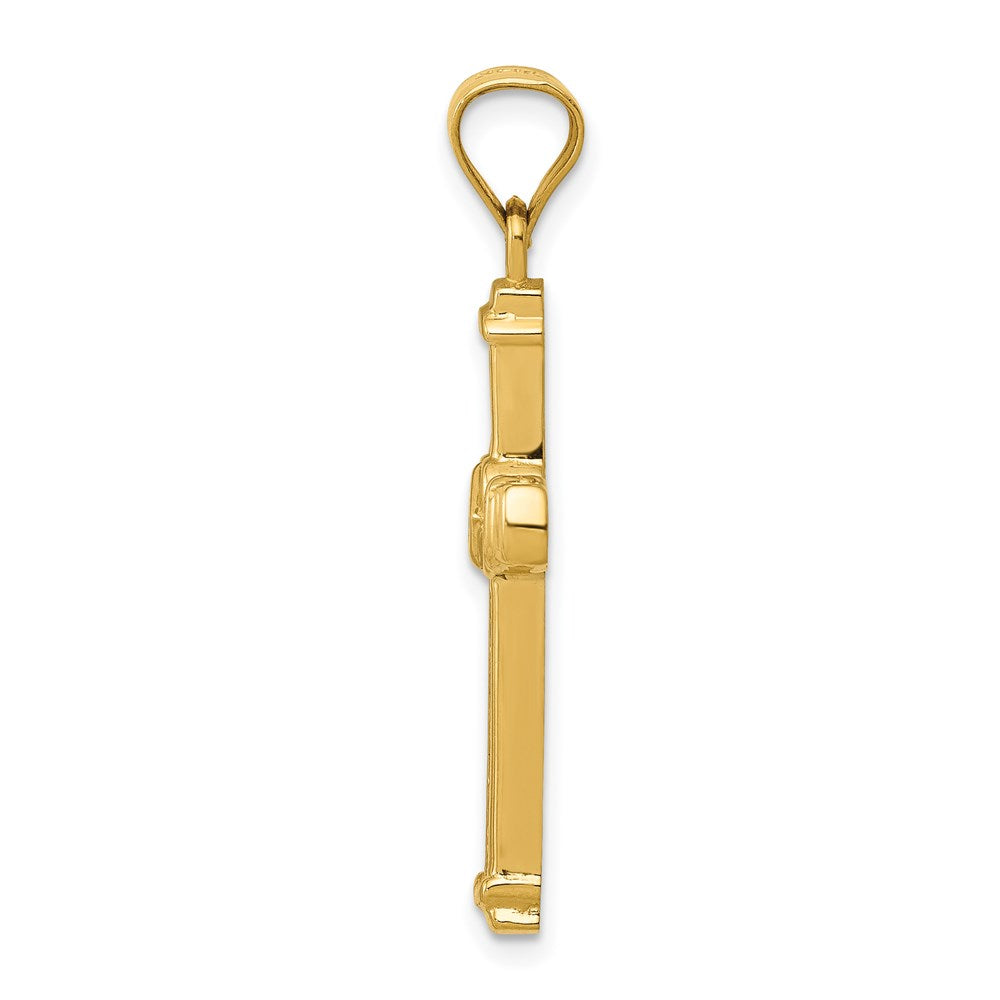 14K Gelbgold 14K Zirkonia Kreuz Anhänger