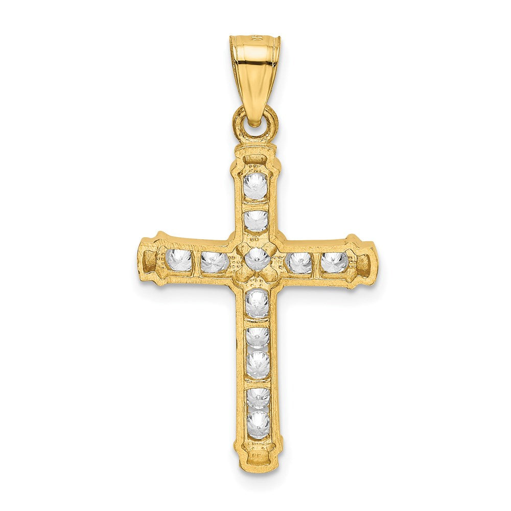 14K Gelbgold 14K Zirkonia Kreuz Anhänger