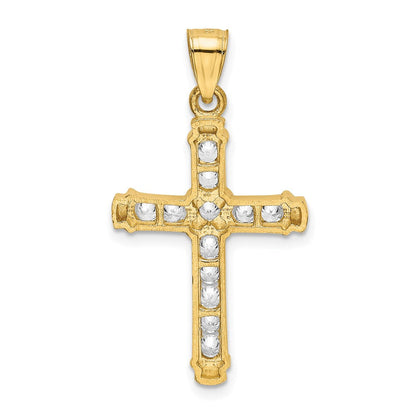 14K Gelbgold 14K Zirkonia Kreuz Anhänger