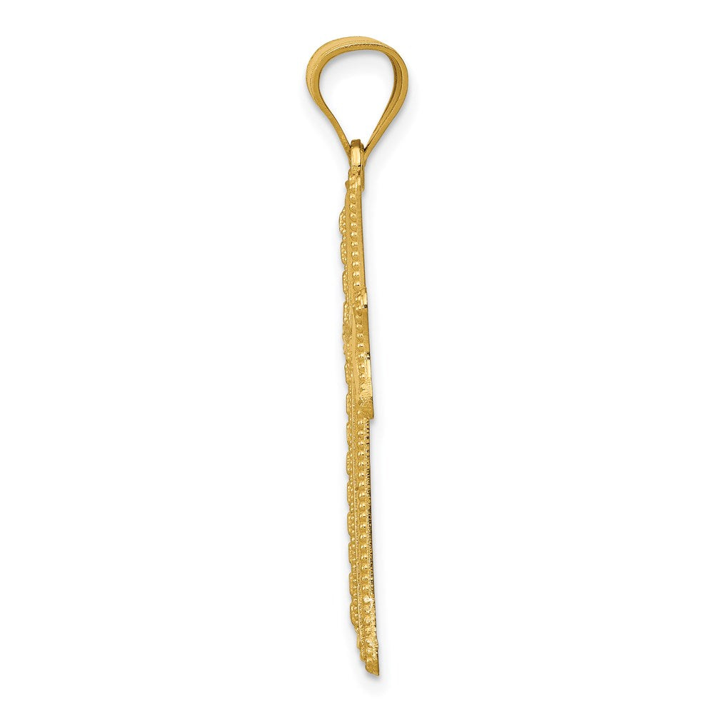 14 Karat Gelbgold Kreuzanhänger, diamantiert