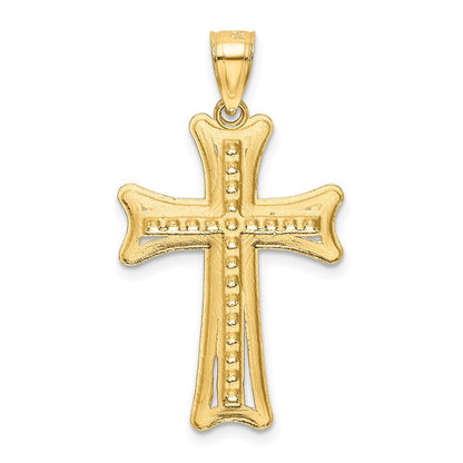 14 Karat Gelbgold Kreuzanhänger, diamantiert