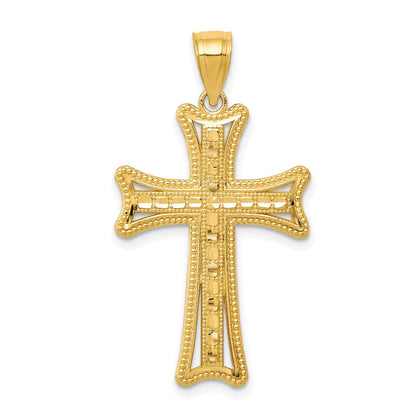14 Karat Gelbgold Kreuzanhänger, diamantiert