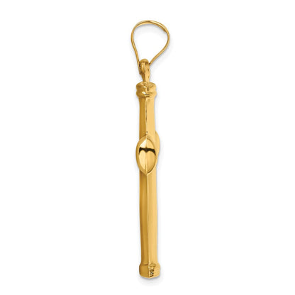 14K Gelbgold Polierter Geprägter Kreuz-Anhänger