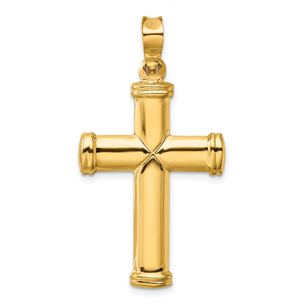 14K Gelbgold Polierter Geprägter Kreuz-Anhänger