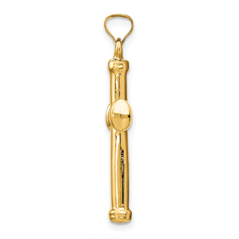 14K Gelbgold Poliert Stamping Kreuz Anhänger