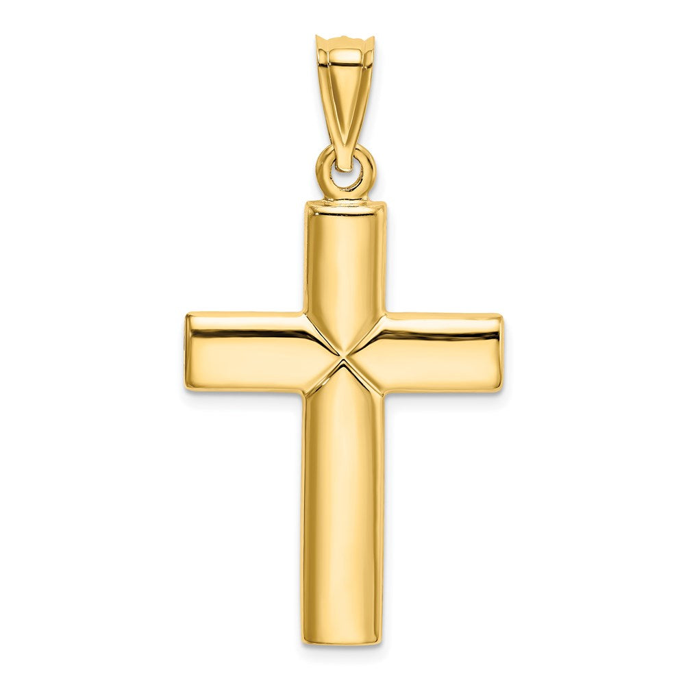 14K Gelbgold Polierter Geprägter Kreuz-Anhänger