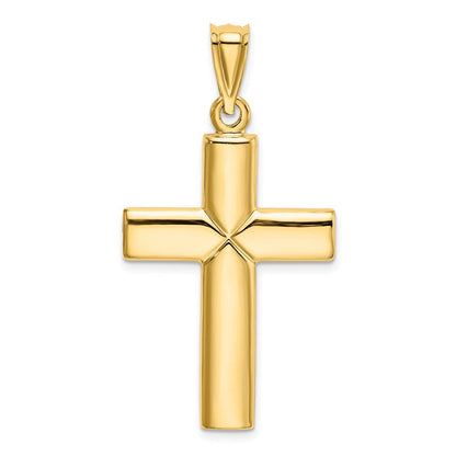 14K Gelbgold Polierter Geprägter Kreuz-Anhänger