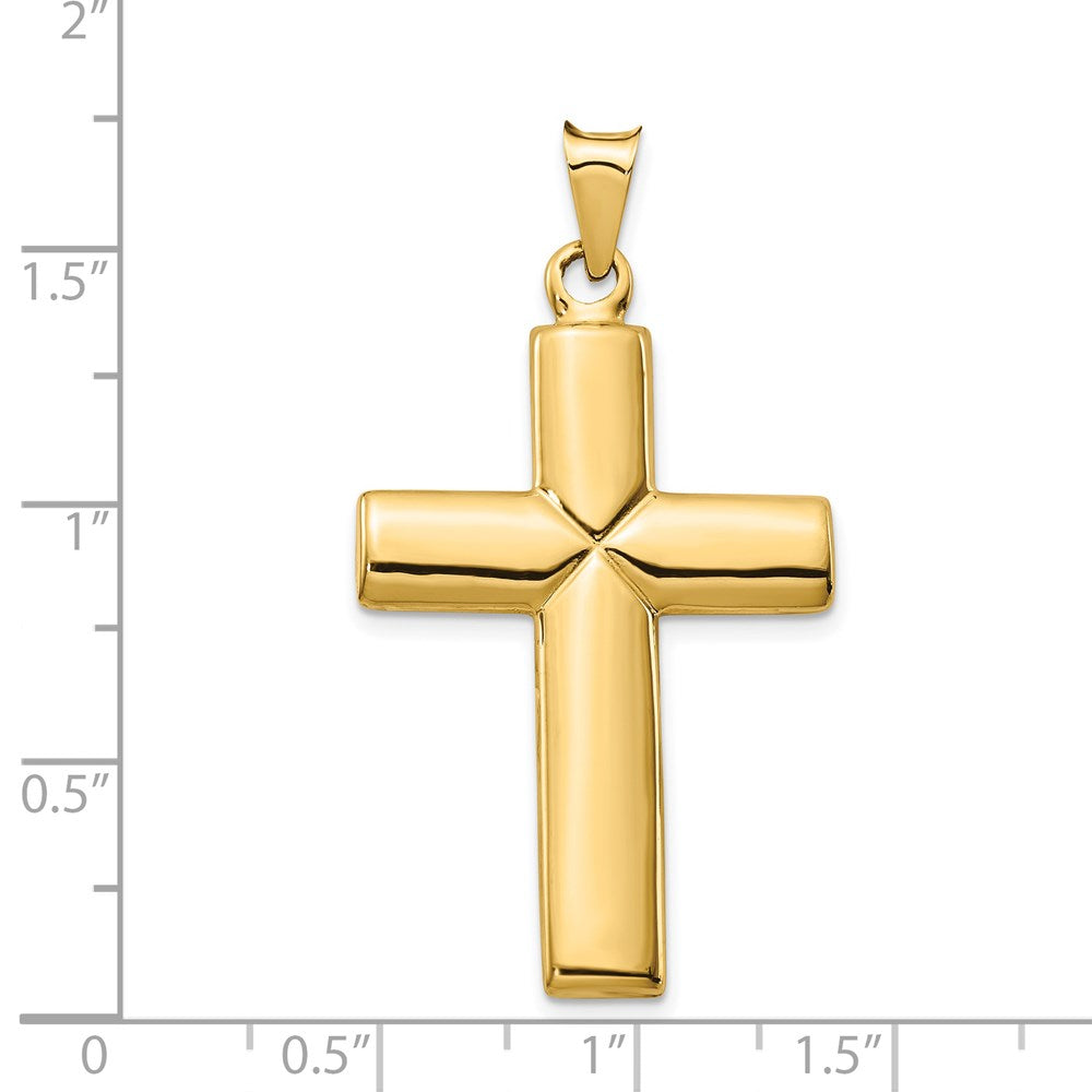 14K Gelbgold Polierter Geprägter Kreuz-Anhänger